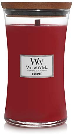 Woodwick candela grande profumata con stoppino scoppiettante   Ribes (Currant)   Durata Fino a 130 Ore