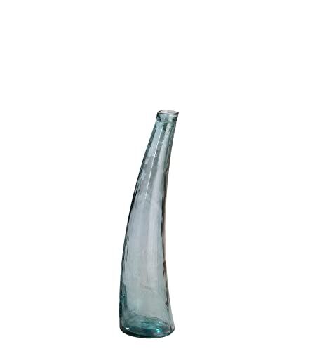 Gilde Corno  Vaso in vetro riciclato, made in Europe, altezza 80 cm, diametro 20 cm, colore: Petrolio
