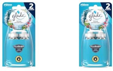 glade Sense & Spray Doppia Ricarica, Profumatore per Ambienti con Olii Essenziali e Sensore di Movimento, Fragranza Ocean Adventure, Confezione da 4 Ricariche x 18 ml