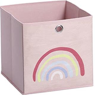 Zeller Scatola portaoggetti "Rosy Rainbow", in tessuto non tessuto, 28 x 28 x 28 cm, colore: Rosa