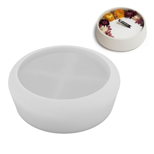 HOOLRZI Stampo rotondo in silicone a forma di vaso di fiori di cemento fai da te ciotola di stoccaggio di calcestruzzo fatto a mano vassoio di resina decorazione in gesso tazza stampo