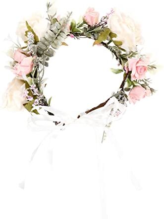 FRCOLOR Diadema Di Fiori Di Natale Ghirlanda Natalizia Appesa Ghirlanda Per Da Sposa Di Fiori Da Sposa Tessuto Fiore Della Damigella D'onore Ragazza Bambino