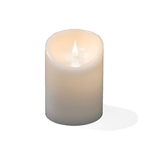Konstsmide 3D Living candela senza fiamma luce a batteria con 4 o 8 ore Funzione timer 13.5 x 7.5 cm, bianco caldo, cera, Warm White, 14 x 10 cm