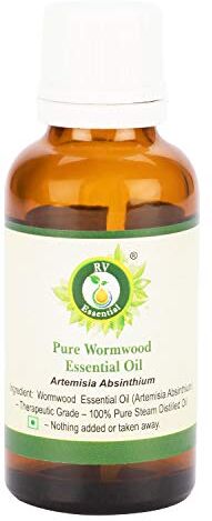 R V Essential Olio essenziale di wormwood puro- 15ml (0.507oz) Artemisia Absinthium (100% Puro e Naturale Steam Distilled) Pure Wormwood Essential Oil