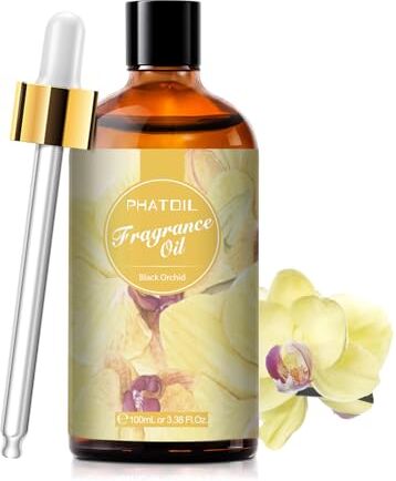 PHATOIL Oli Essenziali Orchidea Nera 100 ml, Oli Essenziali Profumati per Diffusori, Olio Essenziale di Orchidea Nera per Diffusore Aromaterapia, Umidificatore, Candele Fai da De