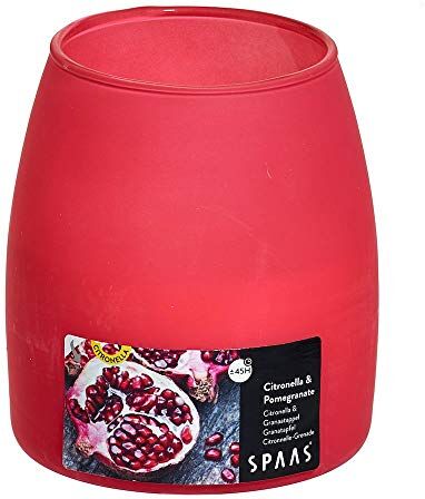 Spaas 6 Candele profumate alla citronella-Melograno, Vetro, Cera di paraffina Scuro Fucsia, D 83 mm x H 90 mm