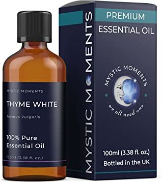 Mystic Moments Olio essenziale di timo 100 ml olio puro e naturale per diffusori, aromaterapia e massaggio miscele senza OGM vegano