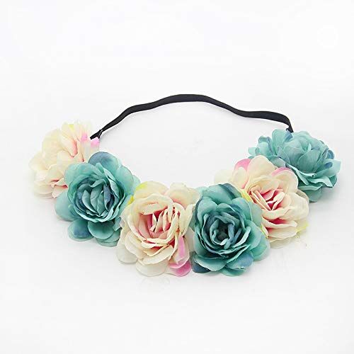 Generic Ghirlanda di fiori corona fascia vite ghirlanda ghirlanda matrimonio sposa damigella d'onore accessori festa di compleanno accessori foto puntelli (blu poro)