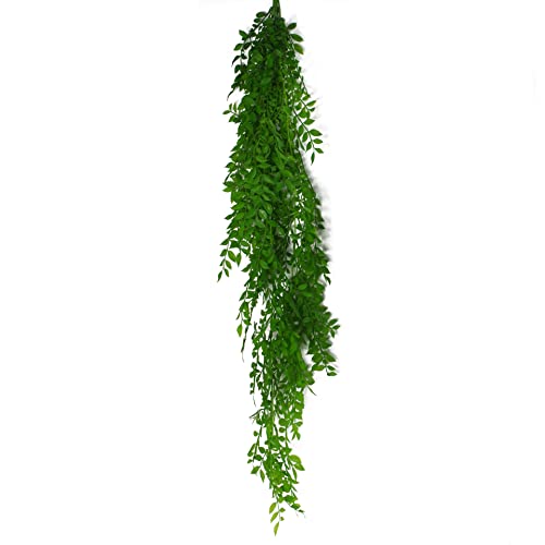 Leaf Piante artificiali da appendere a forma di foglia, luce sempreverde, 100 cm