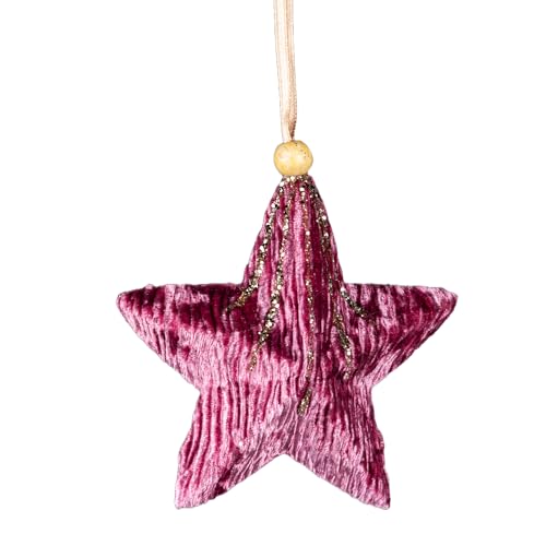 SHATCHI Stella rosa bordeaux 10,5 cm – Decorazioni da appendere per albero di Natale, ornamenti decorativi festivi pendenti per albero di Natale a tema fiaba