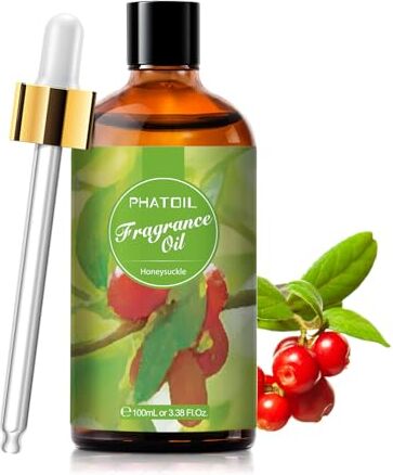 PHATOIL Oli Essenziali Caprifoglio 100 ml, Oli Essenziali Profumati per Diffusori, Olio Essenziale di Caprifoglio per Diffusore Aromaterapia, Umidificatore, Candele Fai da De