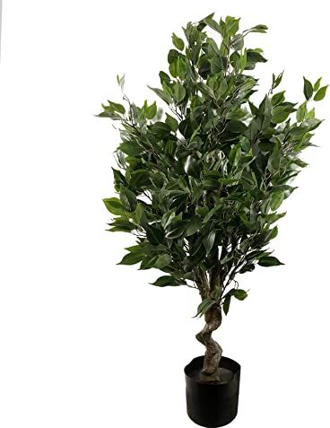 Leaf Albero con foglie artificiali, ficus evergreen, 110 cm