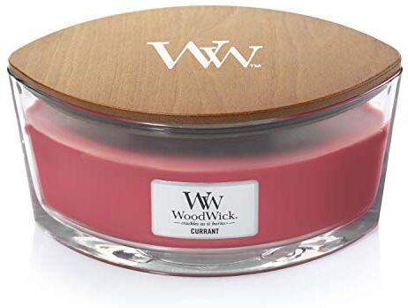 Woodwick Ellipse Candela Profumata Con Stoppino Scoppiettante, Uva Sultanina, Fino A 50 Ore, Rosso, Large