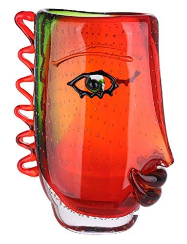 ART Vaso Design – Oggetto decorativo – pezzo unico realizzato a mano in vetro H 31 cm