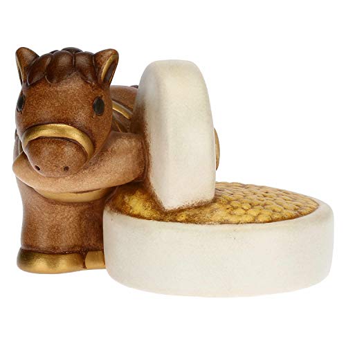 THUN Statuina Presepe Cavallo con Macina Decorazioni Natale Casa Linea Presepe Giubileo Ceramica 12 x 11,5 x 8,7 cm
