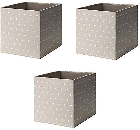 IKEA Drona Box (beige punteggiato, confezione da 3 (lunghezza: 15 pollici x larghezza 33 cm x altezza 33 cm)