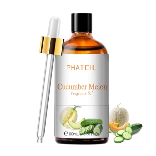 PHATOIL Oli Essenziali Cetriolo Melone 100 ml, Oli Essenziali Profumati per Diffusori, Olio Essenziale di Cetriolo Melone per Diffusore Aromaterapia, Umidificatore, Candele Fai da De