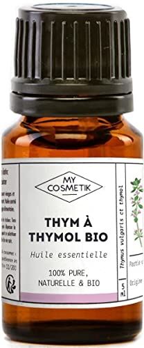 MY COSMETIK Olio Essenziale da Timo a thymol Organico Biologico 100% puro e naturale  10 ml