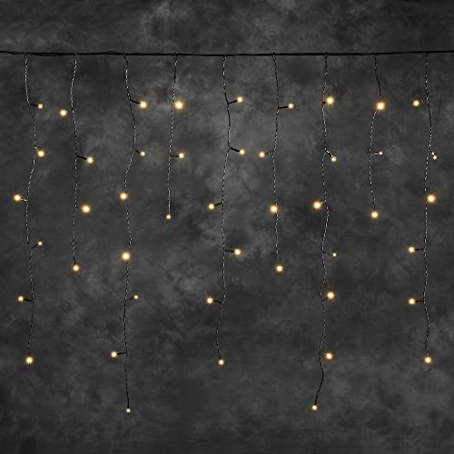 Konstsmide 4811 – 807/Ampliamento sistema LED/luce tenda gelato pioggia/per esterno (IP44)/100 bernsteinfarbene diodi/Nero Soft cavo