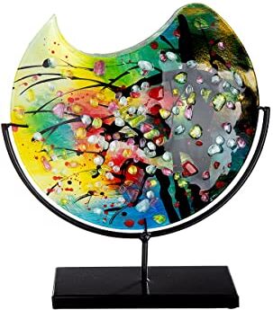 Gilde GLAS art Vaso decorativo in vetro, multicolore, altezza 37 cm