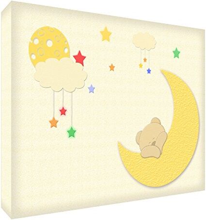 Little Helper Feel Good Art  Blocco decorativo in acrilico con luna, 10,5 x 7,4 cm, multicolore