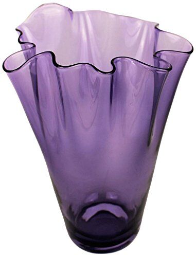 SIGNATURE HOME COLLECTION , Vaso in Vetro soffiato Vaso Decorativo per Fiori, Vetro, Viola Lilla Colori, 21 x 21 x 30 cm