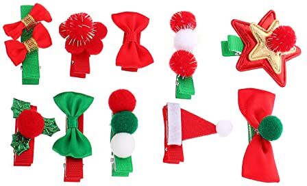 FRCOLOR 10 Pezzi Set Di Forcine Natalizie Fermaglio Per Di Babbo Natale Coccodrilli Natalizi Fermagli Per Natalizi Abito Decorare Albero Di Natale Tessuto Sambuco