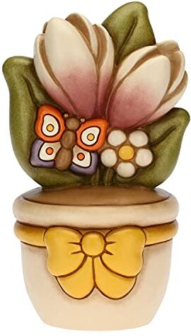 THUN Vasetto Decorativo con Farlalla e Fiori Bomboniere e Accessori per la Casa Idea Regalo Ceramica Ø 8,33 cm; 25 cm h