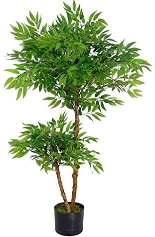 Leaf Albero/pianta artificiale di ficus realistico, 100 cm, Ruscus Ficus,