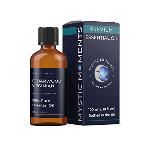 Mystic Moments Cedarwood Virginian Essential Oil 100ml Olio puro e naturale per diffusori, aromaterapia e massaggio miscele senza OGM vegano