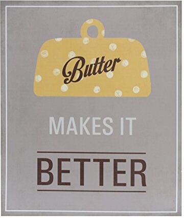 PREMIER Housewares  Targa da Parete con Scritta Butter Makes it Best, MDF, Multicolore