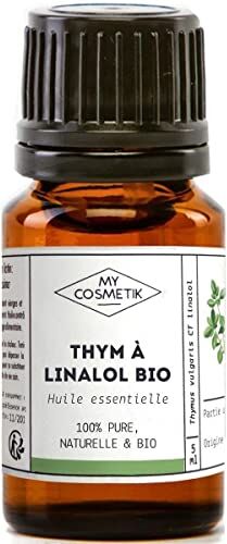 MY COSMETIK Olio essenziale di timo a linalol Organico Biologico 100% puro e naturale  10 ml