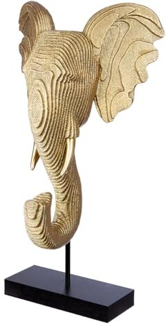 Gilde Figura decorativa grande elefante scultura XL – figura decorativa in resina colore oro nero – decorazione soggiorno regalo altezza 46 cm