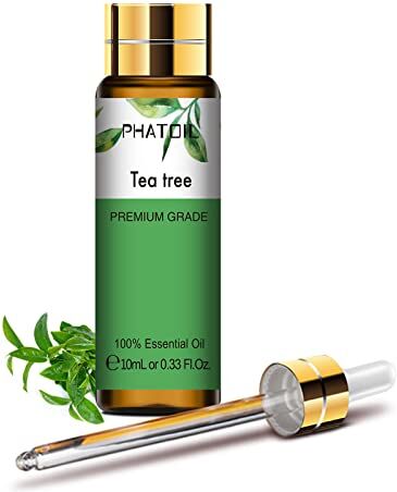 PHATOIL Olio Essenziale Tea Tree 10 ml, Oli Essenziali per Diffusori, Oli di Tea Tree Naturali Puri per Aromaterapia Umidificatori Candele Fai da Te