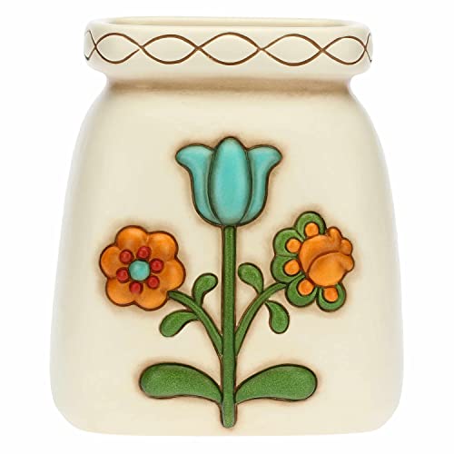 THUN , Vaso in Ceramica Decorata a Mano di Dimensione Piccola, Linea  Heritage, 16,8x13x19,2 cm h