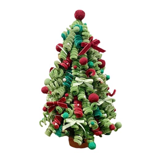 Luckxing Albero di Natale fai-da-te, kit albero di Natale con bastoncini intrecciati,Twist Stick fatto a mano con luci a LED Decorazioni colorate per albero di Natale in peluche fatte a mano,