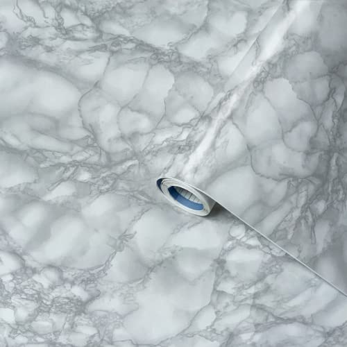 Venilia Noble Marble Look Pellicola Adesiva, PVC, Marmo Grigio, 45 cm x 2 m