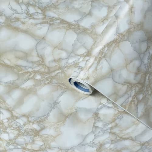 Venilia Noble Marble Look Pellicola Adesiva, PVC, Marmo Bianco, 67,5 cm x 2m