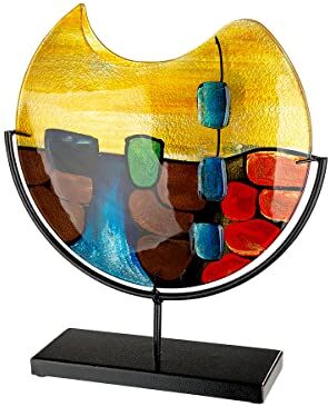 Gilde GlasArt  Vaso decorativo rotondo in vetro di Murano, multicolore