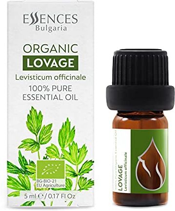 Essences Bulgaria Olio Essenziale di Levistico Biologico 5ml   Levisticum officinale   100% Puro e Naturale   Non Diluito   Grado Terapeutico   Fattoria a Conduzione Familiare   Distillato a Vapore