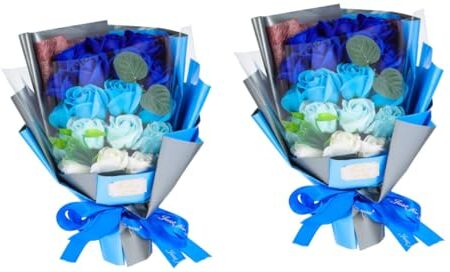 Alipis 2 Set Immortale Bouquet Cesto Di Compleanno Per Le Donne Fiore Di Sapone Da Bagno Sapone Da Bagno Bouquet Profumato Sapone Da Bagno Petali Di Rosa Sapone Fiore Regalo Di Sapone