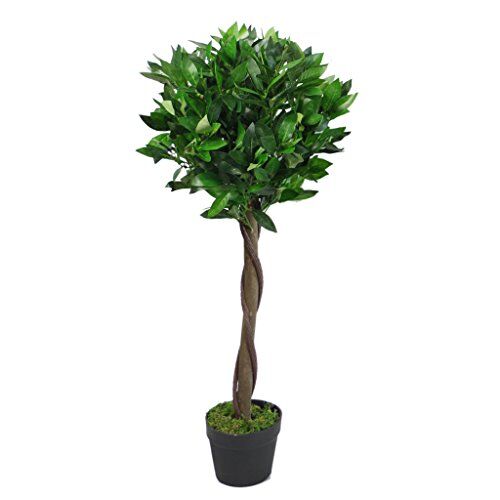 Leaf bay Tree 7090-7089-7207-7209 Design UK-Albero Artificiale a Forma di Alloro, per Arte topiaria, Verde Twist, 90cm (3ft)