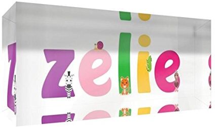 Little Helper Souvenir decorativo in acrilico trasparente lucido come Diamante Stile Illustrativo colorato con il nome di Giovane Ragazza Zelie 5 x 21 x 2 cm grande