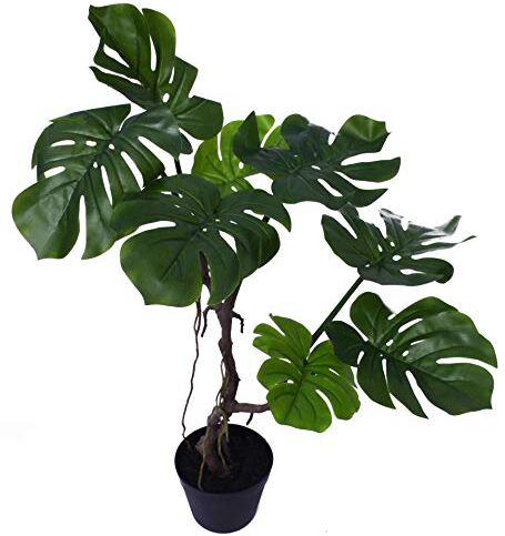 Leaf -7539 Pianta artificiale a stelo attorcigliato, 70 cm, vite Monstera