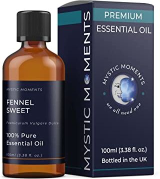 Mystic Moments Olio essenziale dolce di finocchio 100 ml olio puro e naturale per diffusori, aromaterapia e massaggio miscele senza OGM vegano