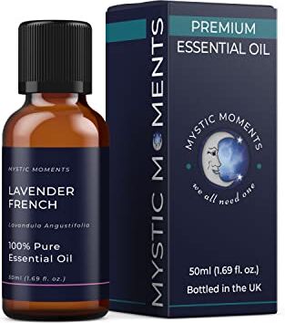 Mystic Moments Olio essenziale francese di lavanda 50 ml olio puro e naturale per diffusori, aromaterapia e massaggio miscele senza OGM vegano