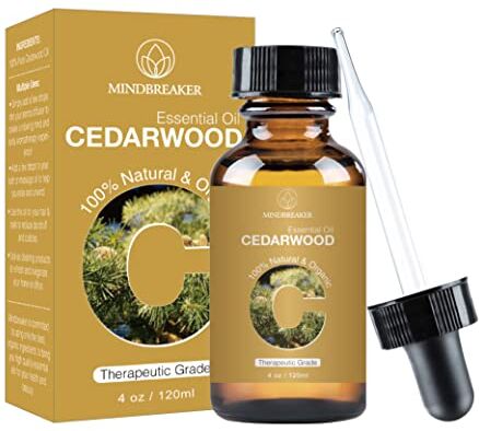 Mindbreaker Olio essenziale di legno di cedro Naturali Puri al 100% per Diffusori Umidificatore Candele Sapone Fai da Te, Oli Essenziali per Aromaterapia di Grado Terapeutico