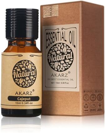 AKARZ Olio Essenziale di Cajeput Olio di Cajeput Terapeutico Premium Biologico Puro per Pelle, Corpo, Capelli, Diffusore, Candela, Sapone, Fare, Fai da Te, Aroma da Massaggio (10ml)