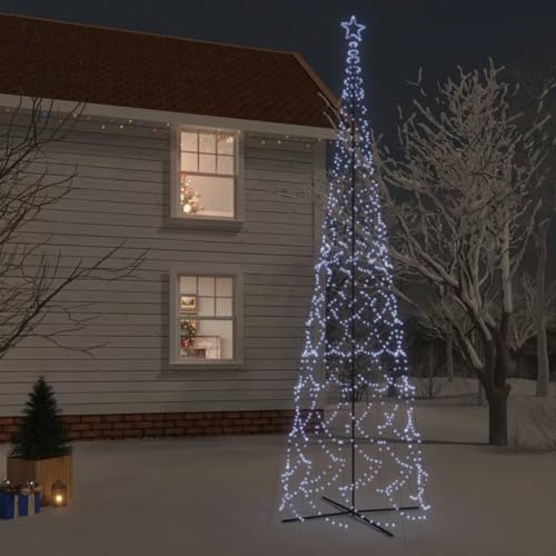 NITCA Albero di Natale a Cono,Catena di luci per albero di Natale con stelle,LED Luci Natale Esterno,LED Impermeabili Stringa Luminosa Natalizia, Bianco freddo 3000 LED 230x800 cm