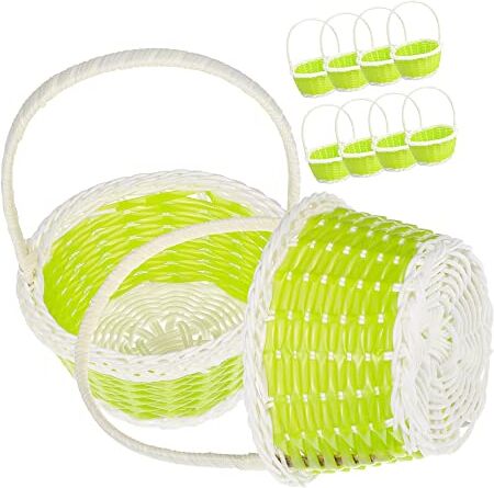 YARNOW 10 Pezzi Mini Cestino Intrecciato Mini Cestini Per L'artigianato Cesto Di Caramelle Nuziali Cesto Di Fiori in Rattan Cestini Da Cucina Canasta Cesto Regalo Portatile Plastica